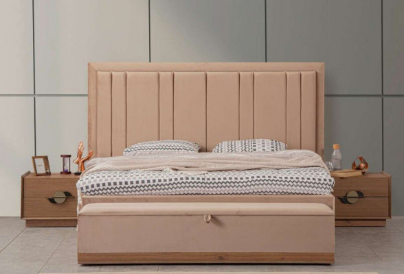 Bedroom bed 180x200 2x nightstands 3-piece set luxury modern