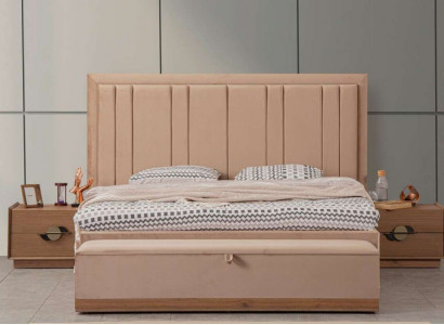Bedroom bed 180x200 2x nightstands 3-piece set luxury modern