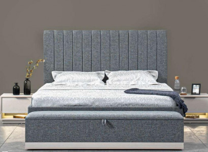 Bed textile, 2x nightstands, 3-piece bedroom set furniture, modern luxury