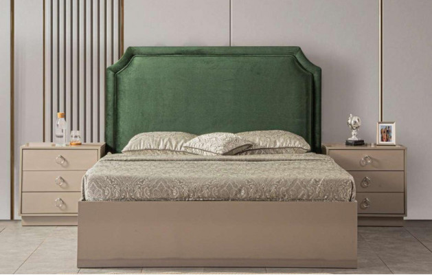 Bed 2x Nightstands Modern Bedroom Furniture Luxury Wood Design 3-piece Set.