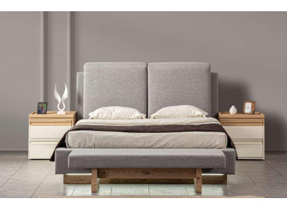 Design bedroom 3-piece. Bed, 2x nightstands, modern luxury furniture set