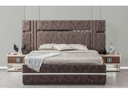 Bed with 2x nightstands, 3-piece bedroom sets, modern luxury beds design