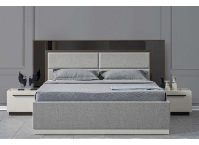 Bed 2x Nightstands 3-piece Bedroom Design Luxury Italian Style