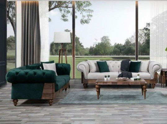 Modern Chesterfield Sofa Set 3+3 Seater Luxury Living Room Couch