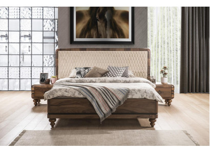 Bedroom furniture luxury designer bed 2x nightstands double bed 3-piece set