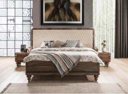 Bedroom furniture luxury designer bed 2x nightstands double bed 3-piece set