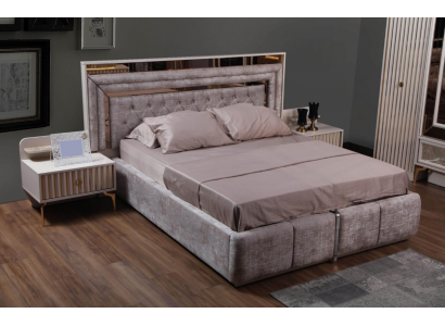 Modern bedroom complete set bed nightstands designer furniture