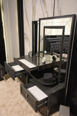 Black vanity luxury wood console designer bedroom furniture