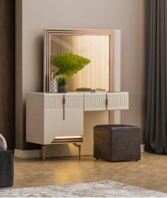 Luxury furniture designer dressing table with mirror stool new bedroom