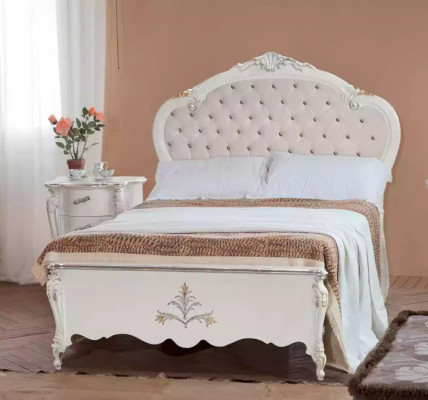 Complete bedroom set bed nightstands wardrobe stool 8-piece