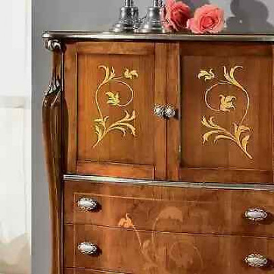 Classic Brown Antique Style Chest of Drawers with 3 Drawers Living Room Storage