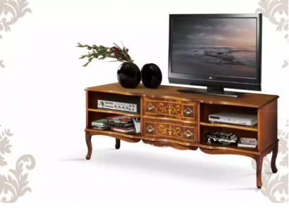 Luxurious stylish TV shelf rtv low sideboard wood living room brown furniture