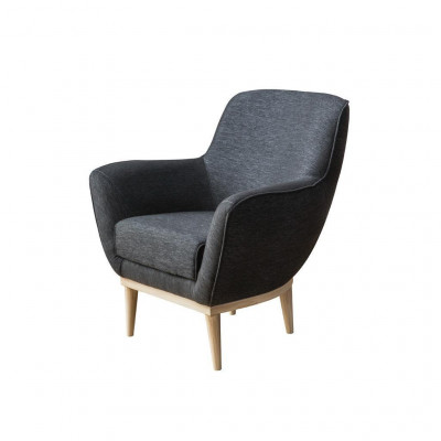 Gray Exclusive Textile Armchair Upholstered Furniture Single-Seater Living Room