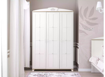 Design wardrobe closet wooden cabinet furniture wood luxury white 3 door