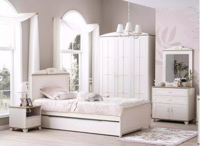Wooden bed functional bed extendable children's bed bed 120 wood white new