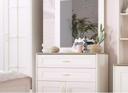 Dresser set with mirror wardrobe wood white dresser design
