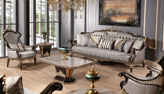 Classic Chesterfield Sofa Set Luxury 3+1 Seater Upholstered Couches 2-piece set