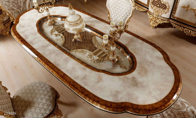 Luxury White Classic Dining Room Set Dining Table 6x Chairs Sideboard