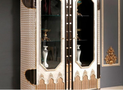 Classic display cabinet luxury wood display cabinet designer glass doors cabinet