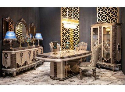 Classic mahogany dining room set luxury furniture dining table chairs sideboard