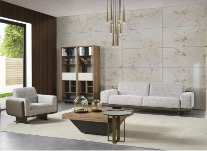 Three-seater armchair upholstered sofa gray group sofa design