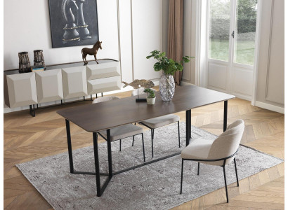Dining room, dining nook, dining set, dining table set, 7-piece, wood, brown, modern chairs