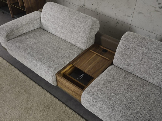 Four-seater sofa couch 4-seater gray fabric modern fabric sofa upholstered sofa