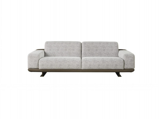 Three-seater Sofa 3 Seater Upholstered Sofa Gray Fabric Polyester Couch Modern