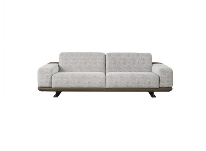 Three-seater Sofa 3 Seater Upholstered Sofa Gray Fabric Polyester Couch Modern