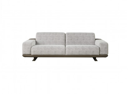 Three-seater Sofa 3 Seater Upholstered Sofa Gray Fabric Polyester Couch Modern