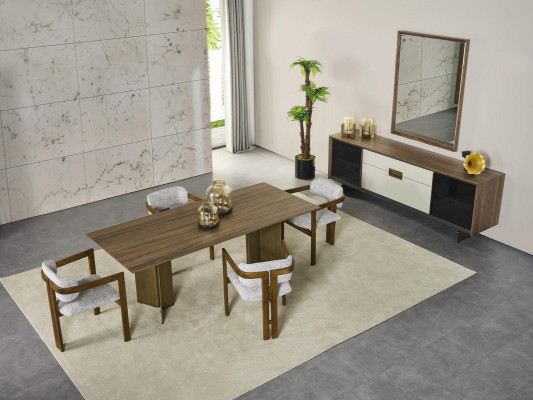 Dining room table dining table table dining area dining room 208 cm wood brown new