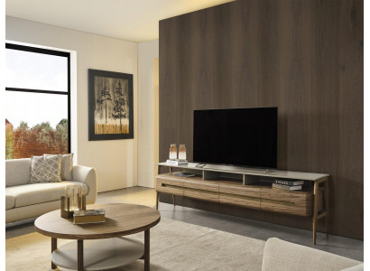RTV lowboard TV stand wall unit sideboard cabinet wood brown stylish