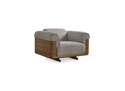 Armchair fabric wing chair polyester gray living room modern