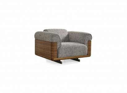 Armchair fabric wing chair polyester gray living room modern