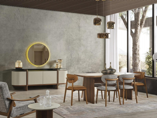 Dining set corner furniture dining table set 9-piece dining room brown wood new