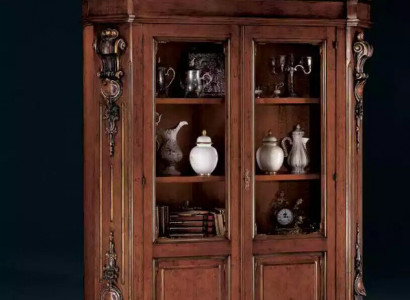 Solid wood brown bookshelf living room furniture brown luxury cabinet