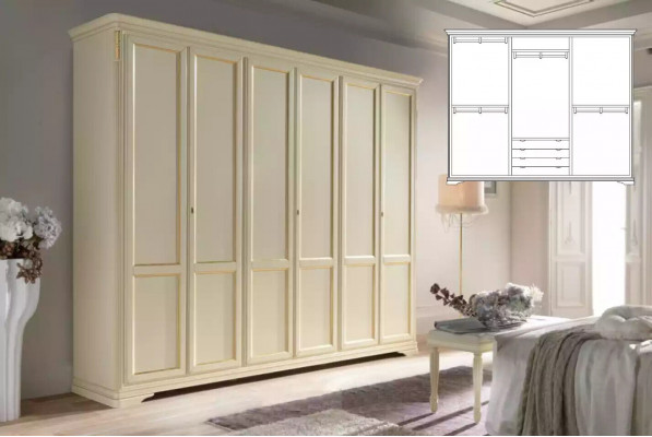 Wardrobe Beige Luxury Furniture Italian Furnishings Bedroom