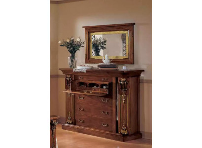 Bedroom dresser with mirror classic furniture 2-piece bed wardrobe