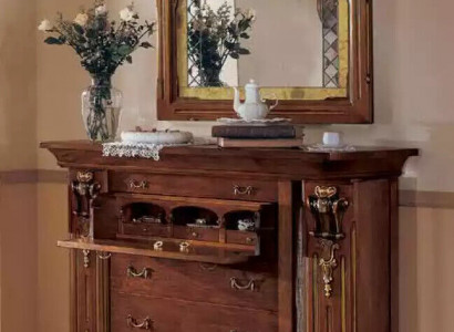 Bedroom dresser with mirror classic furniture 2-piece bed wardrobe