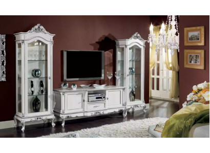 Living room set wall shelf TV stand wall unit 2x display cabinet design 3-piece new