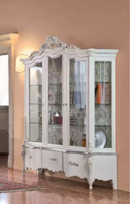 Luxury Wood Display Cabinet Sideboard Design Cupboards White Italian Furniture