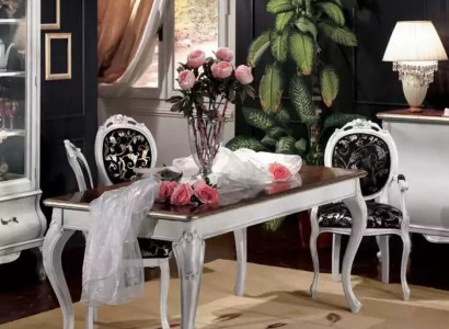 Design dining room wooden furniture 4x white chair table dining set 5-piece set