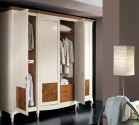 Bedroom luxury wardrobe white closet wood modern furniture new