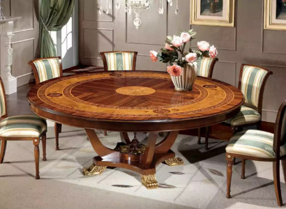 Round table wood tables classic style dining living room furniture brown new