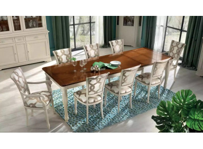 Dining room set table 8x chairs table set group set Italy wood