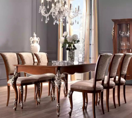 Dining room set 6x chairs dining group wooden upholstered chair luxury chair new