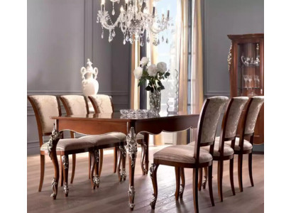 Dining room set 6x chairs dining group wooden upholstered chair luxury chair new