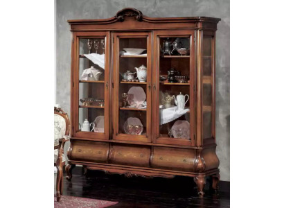 Living room display cabinet, classic wooden furniture with custom drawers display cabinet