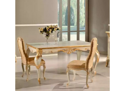 Classic dining table wood dining room set with 4x chairs 5-piece set