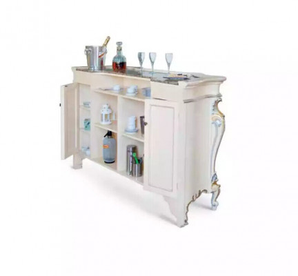 White bar counter, classic style bar counter, wood bar counter, bar.